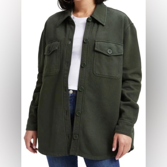 Good American Olive Green Button-Up Top (Small 1/2) - Picture 2 of 6